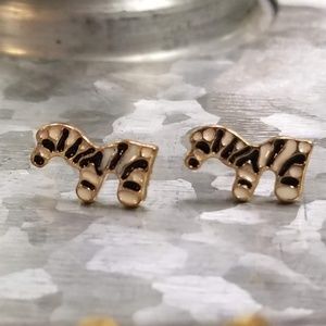 NEW 6mm Zebra Earring Studs